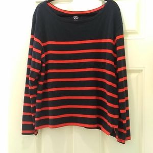 Old Navy Top orange/blue striped